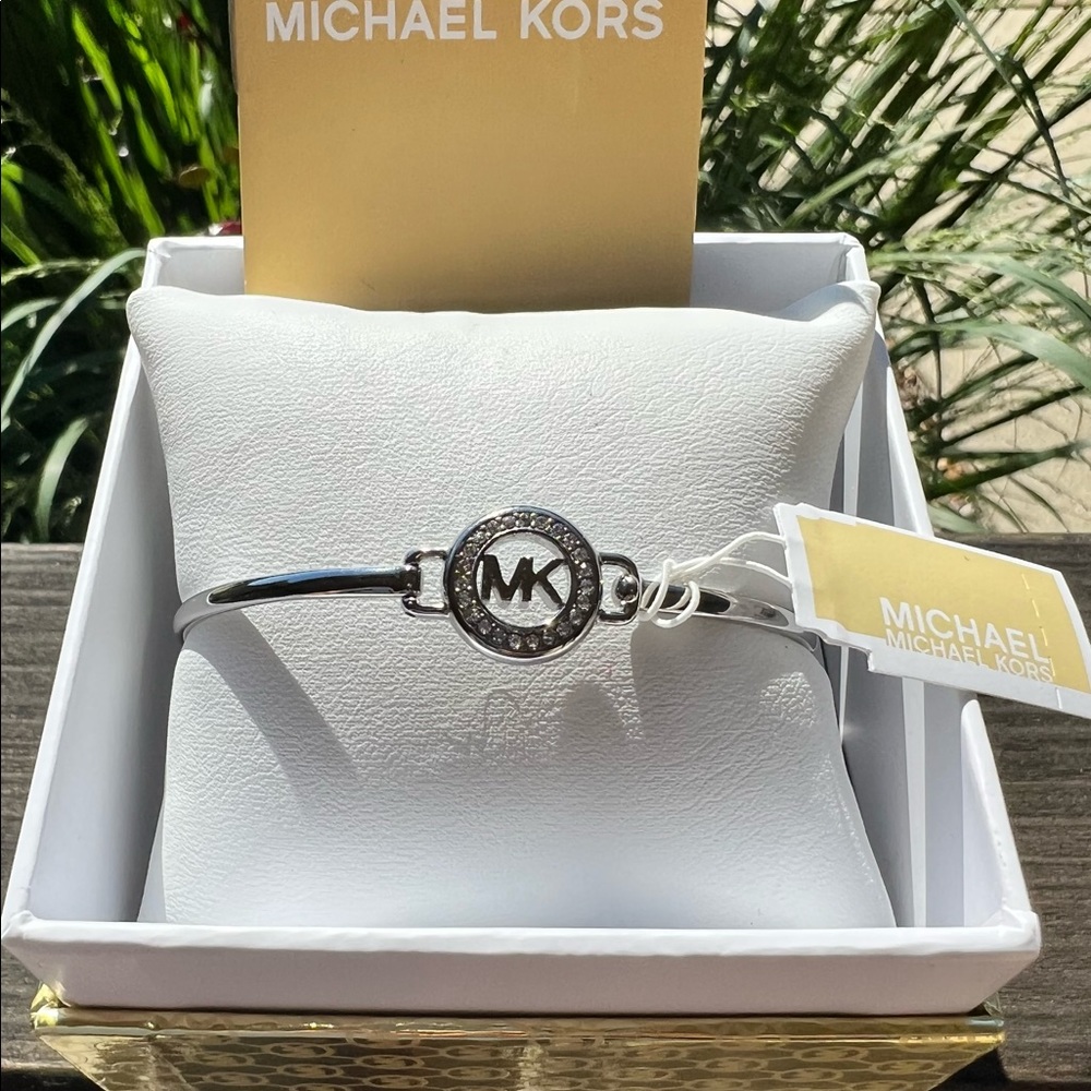 Michael Kors Silver Tone Logo Bracelet - Picture 3 of 4